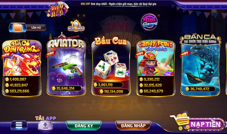 Những dòng game săn hũ HOT tại Rikvip